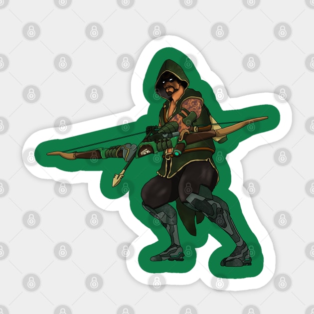 Hanzo x Green Arrow Sticker by freezethecomedian